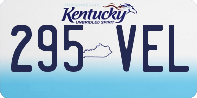 KY license plate 295VEL