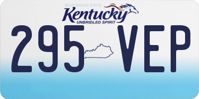 KY license plate 295VEP