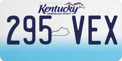 KY license plate 295VEX