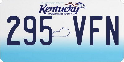 KY license plate 295VFN