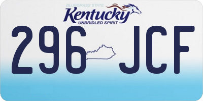 KY license plate 296JCF
