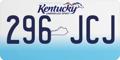 KY license plate 296JCJ