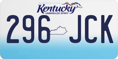 KY license plate 296JCK