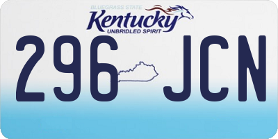 KY license plate 296JCN