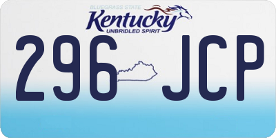 KY license plate 296JCP