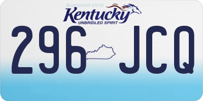 KY license plate 296JCQ