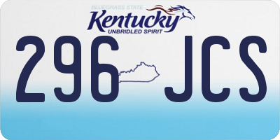 KY license plate 296JCS