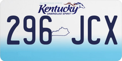 KY license plate 296JCX