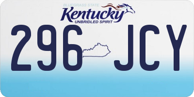 KY license plate 296JCY