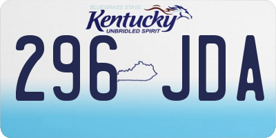 KY license plate 296JDA