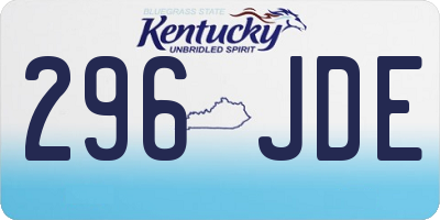 KY license plate 296JDE