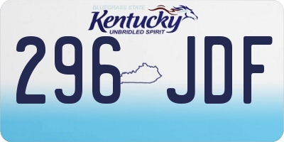 KY license plate 296JDF
