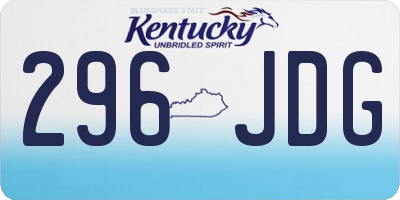 KY license plate 296JDG
