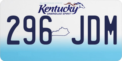 KY license plate 296JDM