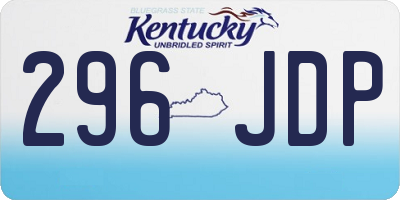 KY license plate 296JDP
