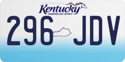 KY license plate 296JDV