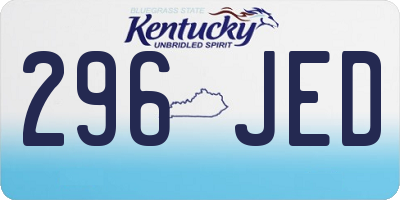 KY license plate 296JED