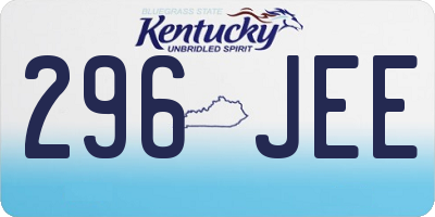 KY license plate 296JEE