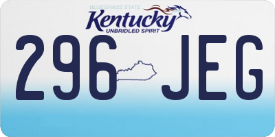 KY license plate 296JEG
