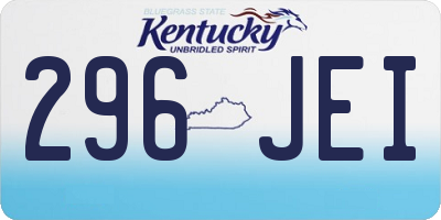 KY license plate 296JEI