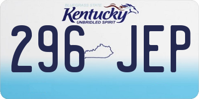 KY license plate 296JEP