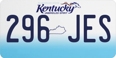 KY license plate 296JES