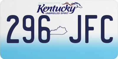 KY license plate 296JFC