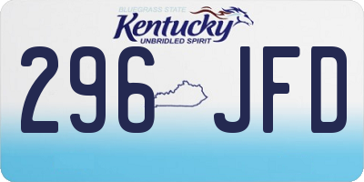 KY license plate 296JFD