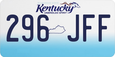 KY license plate 296JFF