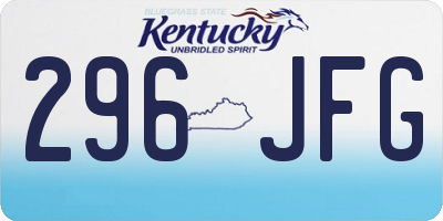 KY license plate 296JFG