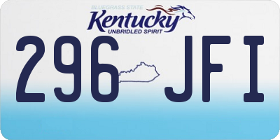 KY license plate 296JFI