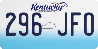 KY license plate 296JFO