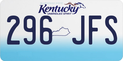 KY license plate 296JFS