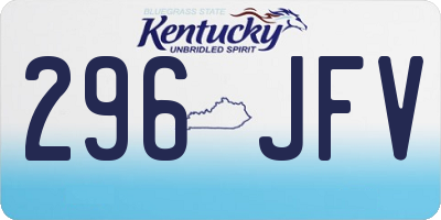 KY license plate 296JFV