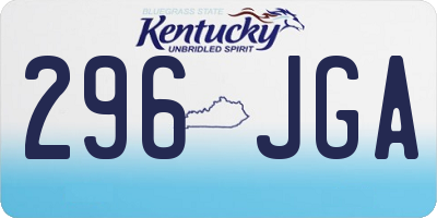 KY license plate 296JGA
