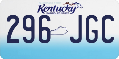 KY license plate 296JGC