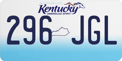 KY license plate 296JGL