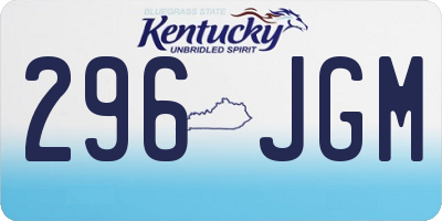 KY license plate 296JGM