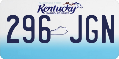 KY license plate 296JGN