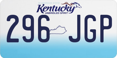 KY license plate 296JGP