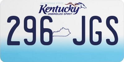 KY license plate 296JGS