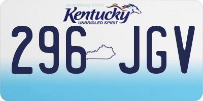 KY license plate 296JGV