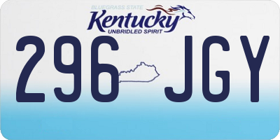 KY license plate 296JGY