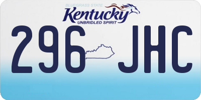KY license plate 296JHC