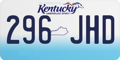 KY license plate 296JHD