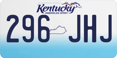 KY license plate 296JHJ