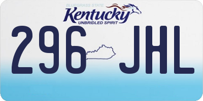 KY license plate 296JHL