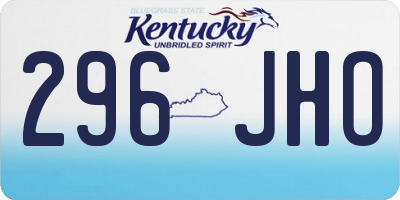 KY license plate 296JHO