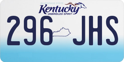 KY license plate 296JHS