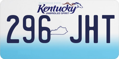 KY license plate 296JHT